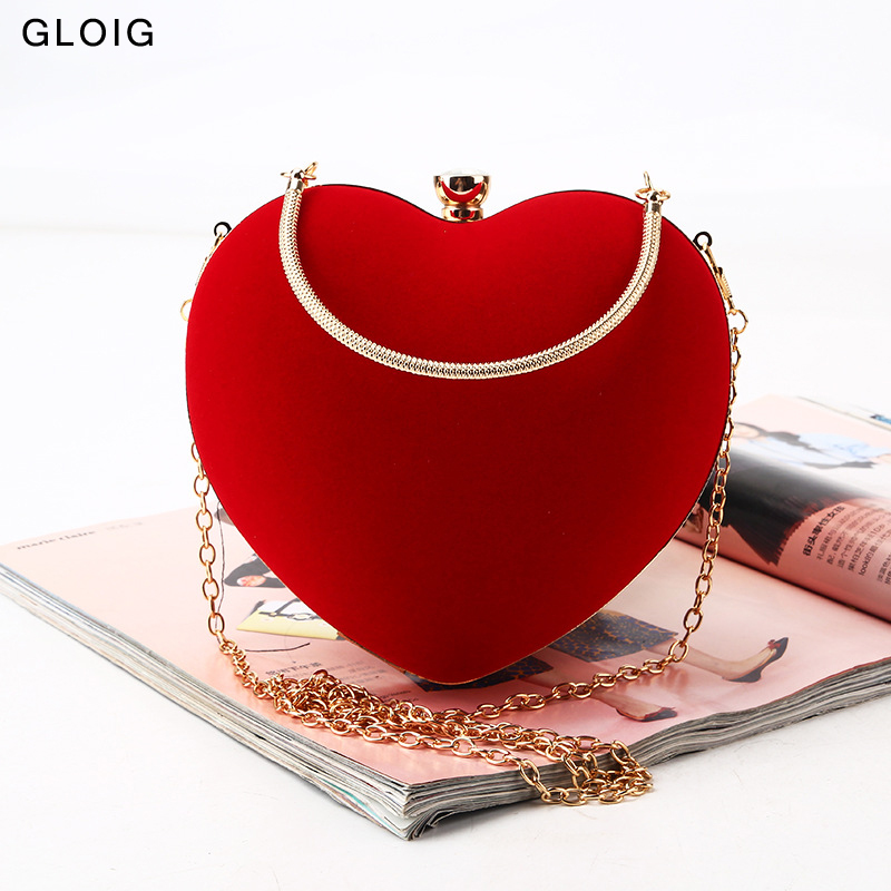 Red Heart Design Women Clutch  - Women Bags Golden recension och pris