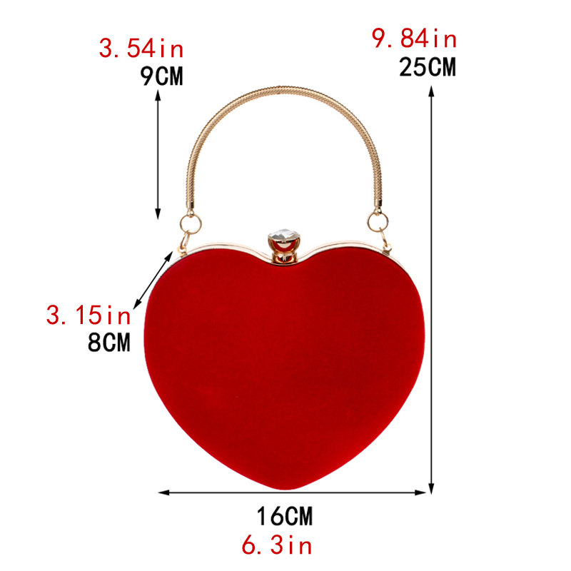 Red Heart Design Women Clutch  - Women Bags Golden recension och pris