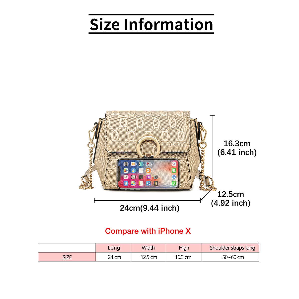 FOXER Luxury Brand Women's Sho - Women Bags Golden recension och pris