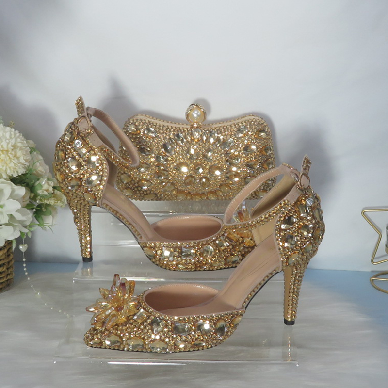 2021New  Golden crystal Bridal - Women Bags Golden recension och pris