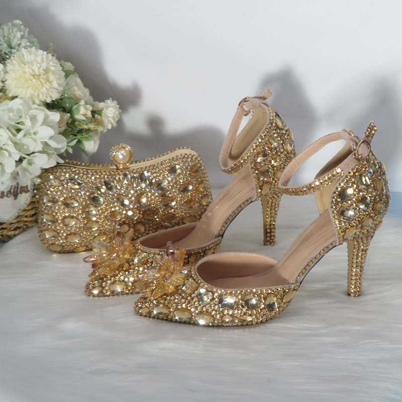 2021New  Golden crystal Bridal - Women Bags Golden recension och pris