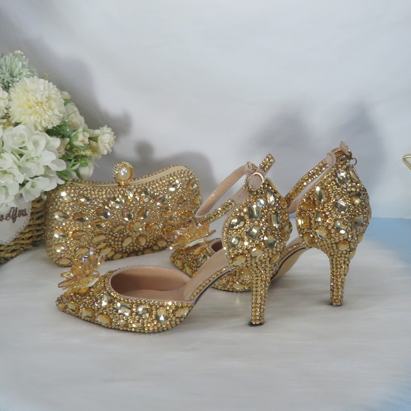 2021New  Golden crystal Bridal - Women Bags Golden recension och pris