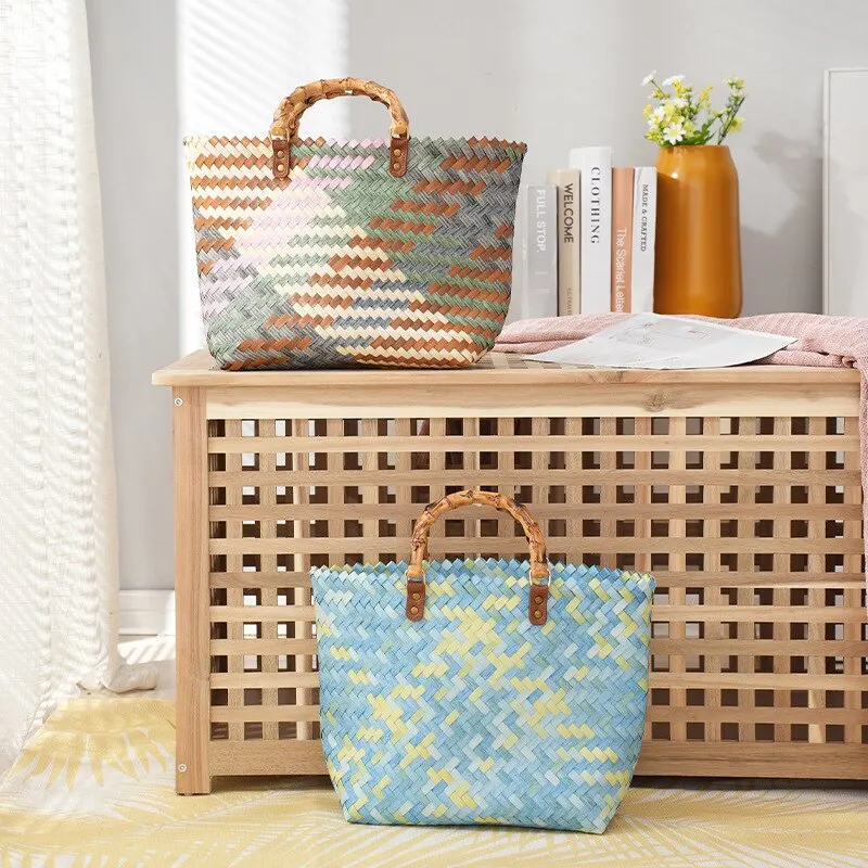 Vintage Bamboom Handle Rattan  - Basket Bag Wicker recension och pris