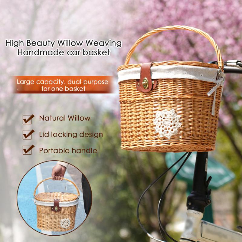 Wicker Bicycle Basket Handleba - Basket Bag Wicker recension och pris