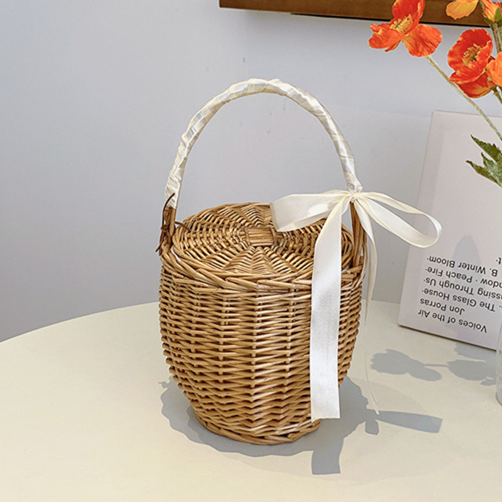 French Style Woven Handheld Pi - Basket Bag Wicker recension och pris
