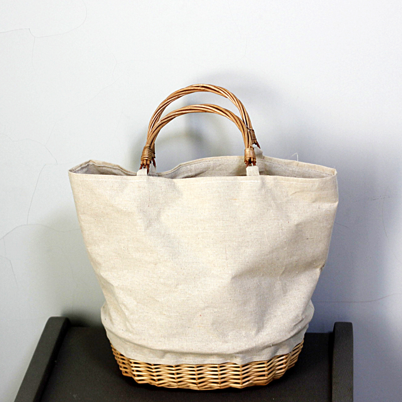Wicker Woven Basket Bag Linen  - Basket Bag Wicker recension och pris