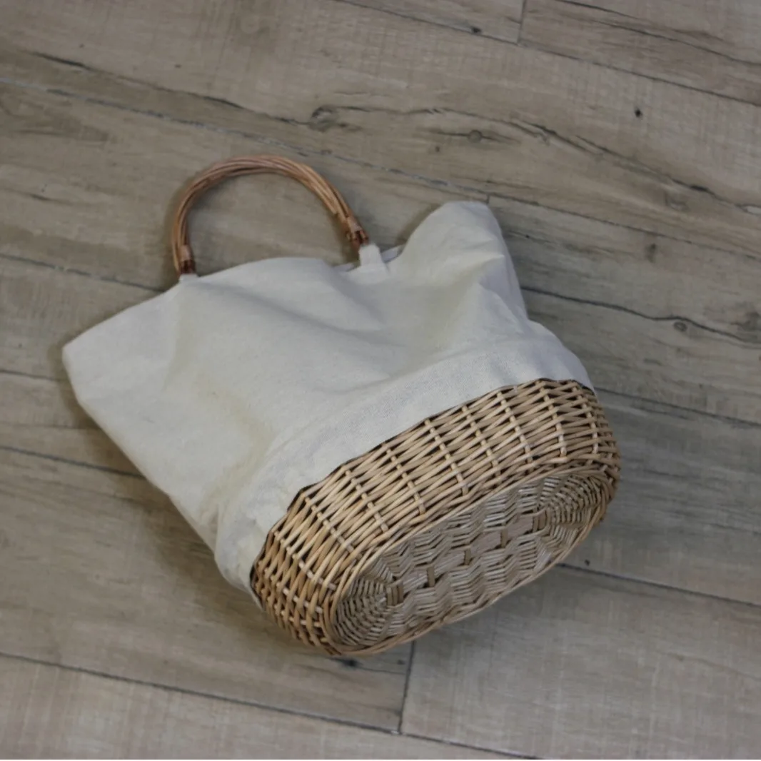 Wicker Woven Basket Bag Linen  - Basket Bag Wicker recension och pris