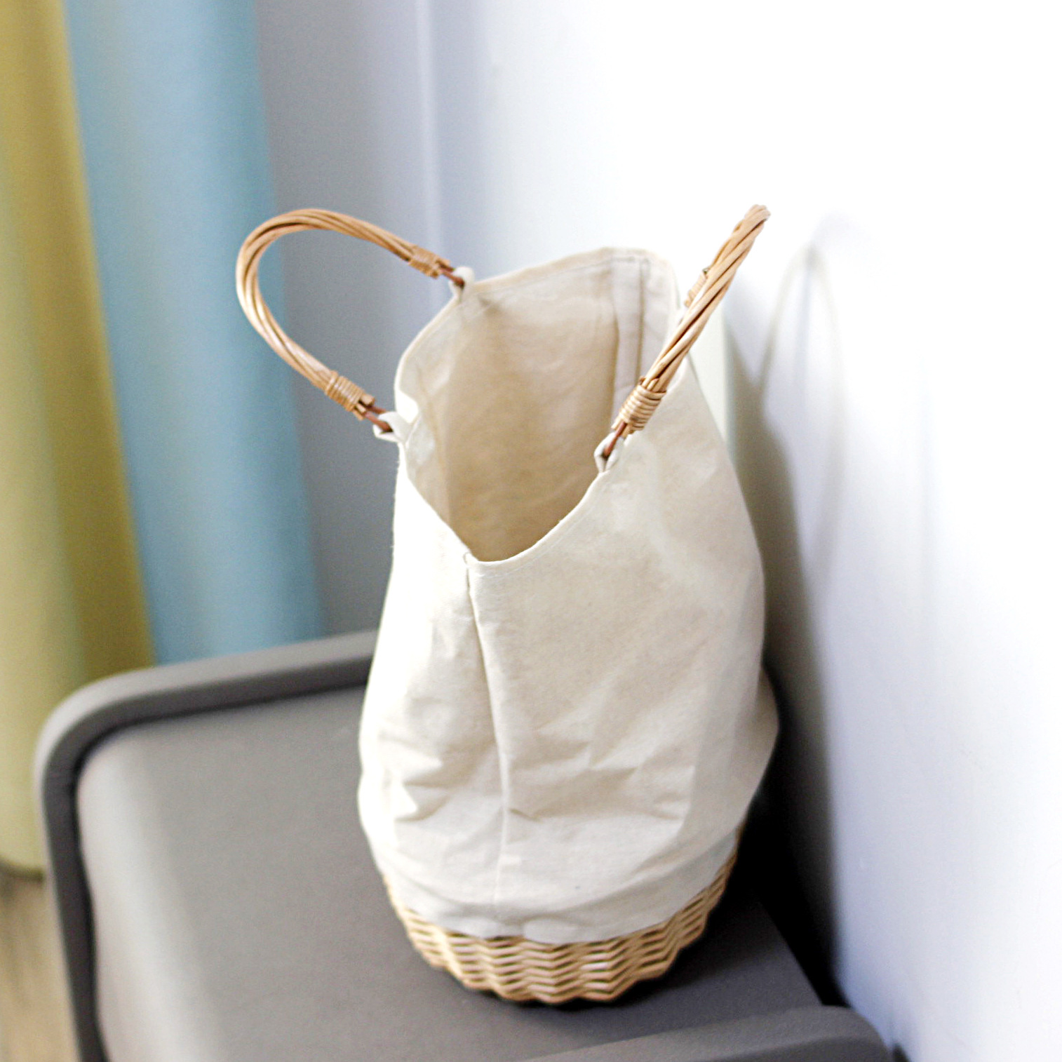 Wicker Woven Basket Bag Linen  - Basket Bag Wicker recension och pris