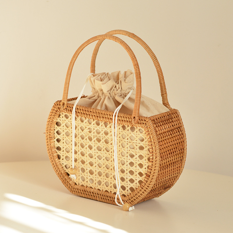 Casual Hollow Rattan Basket Ba - Basket Bag Wicker recension och pris