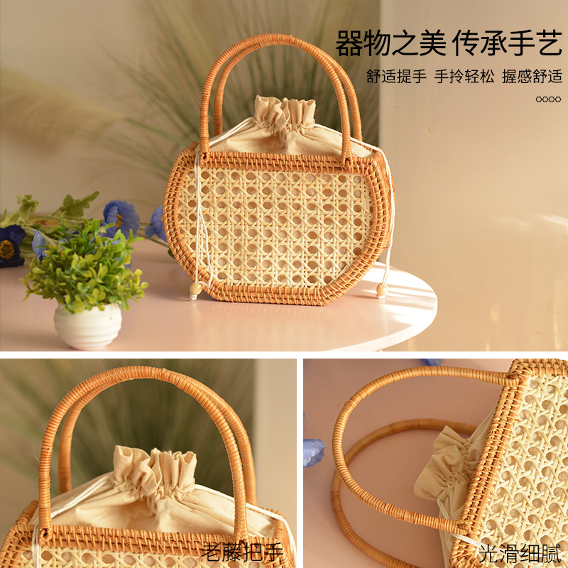 Casual Hollow Rattan Basket Ba - Basket Bag Wicker recension och pris