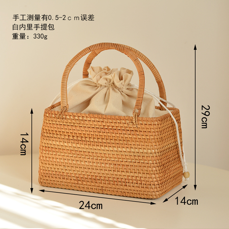 Casual Hollow Rattan Basket Ba - Basket Bag Wicker recension och pris
