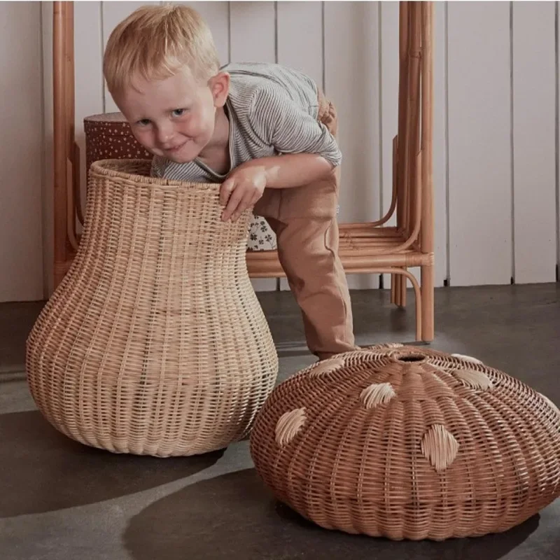 Nordic Wind Rattan Woven Mushr - Basket Bag Wicker recension och pris