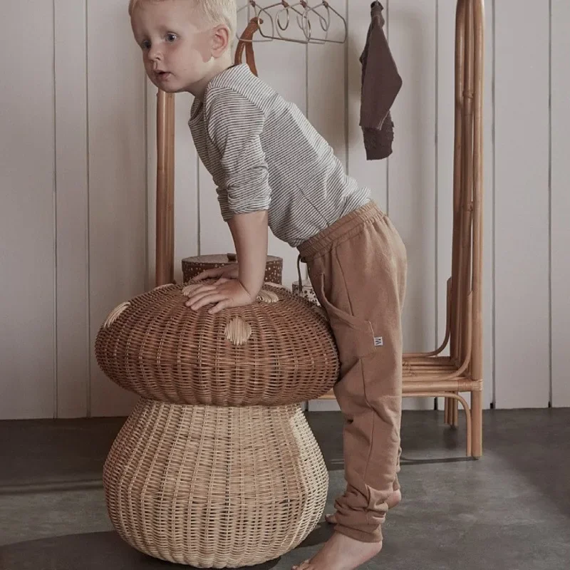 Nordic Wind Rattan Woven Mushr - Basket Bag Wicker recension och pris
