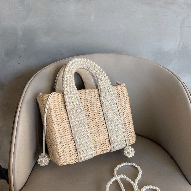 Summer Beach Straw Bag Large T - Basket Bag Wicker recension och pris
