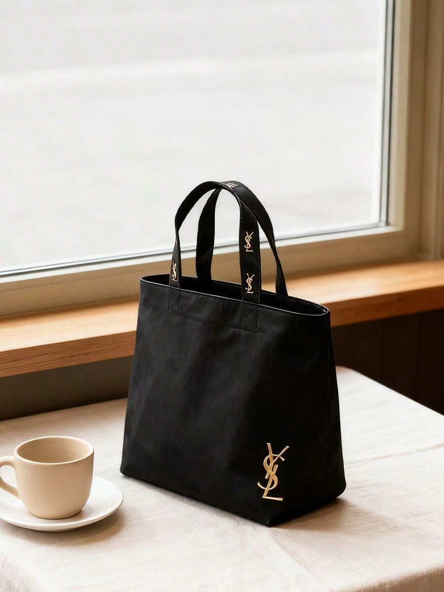 YSL Black Embroidery Logo Canv - Women Bags Ysl recension och pris