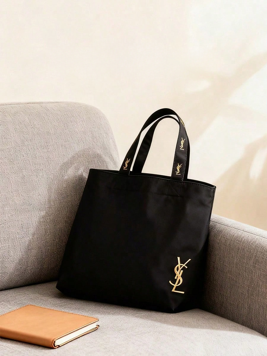 YSL Black Embroidery Logo Canv - Women Bags Ysl recension och pris