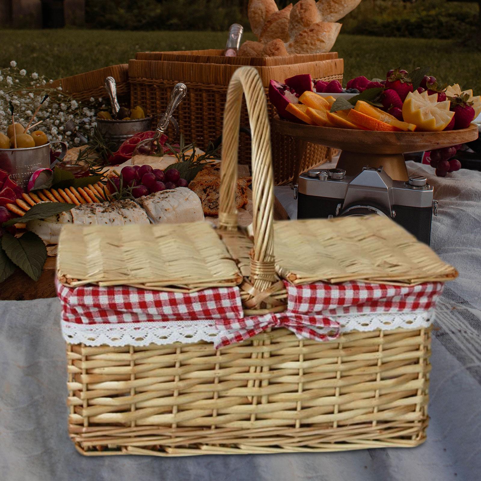 Picnic Basket Wicker Woven Bas - Basket Bag Wicker recension och pris