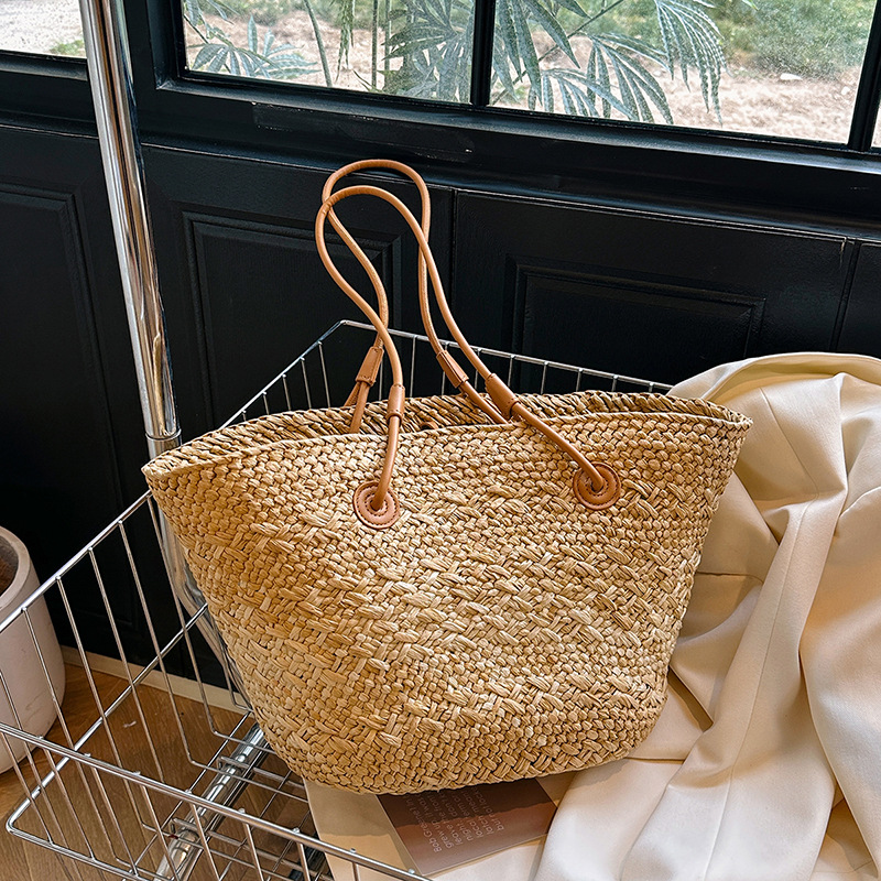 Casual Rattan Large Capacity T - Basket Bag Wicker recension och pris