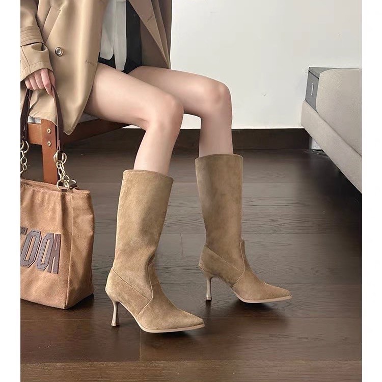 Cow Suede Mid-calf Modern Boot - Women Bags For Sale recension och pris