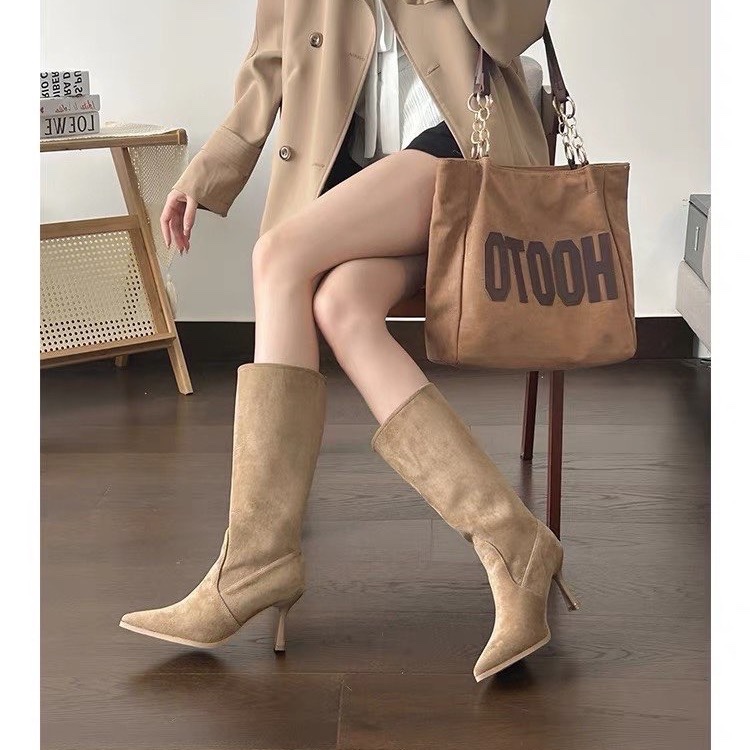 Cow Suede Mid-calf Modern Boot - Women Bags For Sale recension och pris