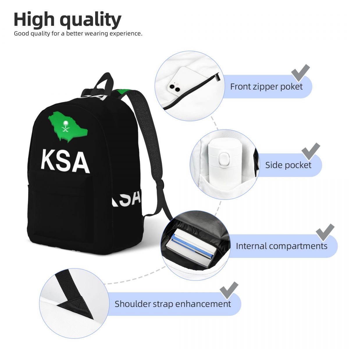 Made In Saudi Arabia Flag And  - Women Bags Ksa recension och pris