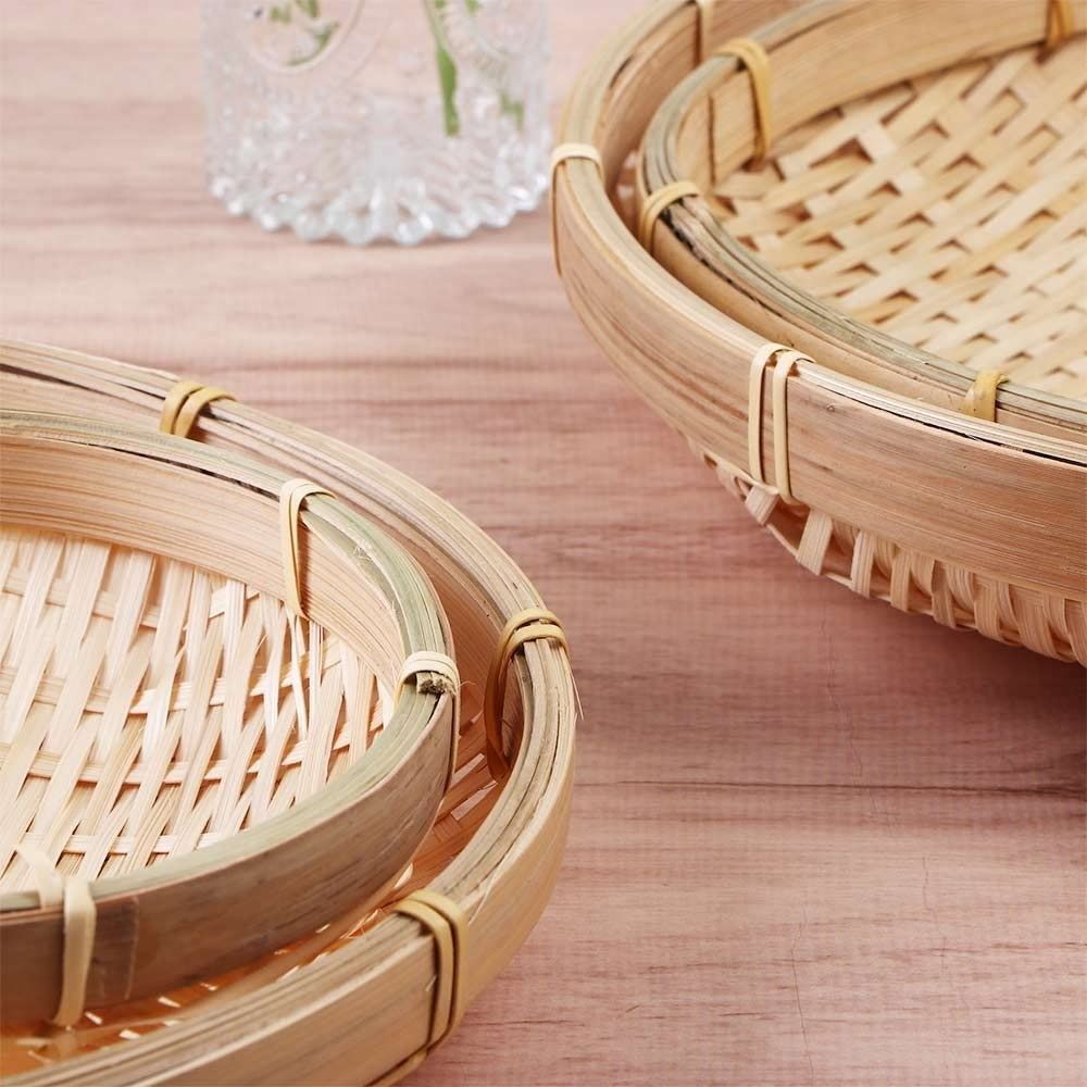 Handmade Woven Bamboo Tray Bam - Basket Bag Wicker recension och pris