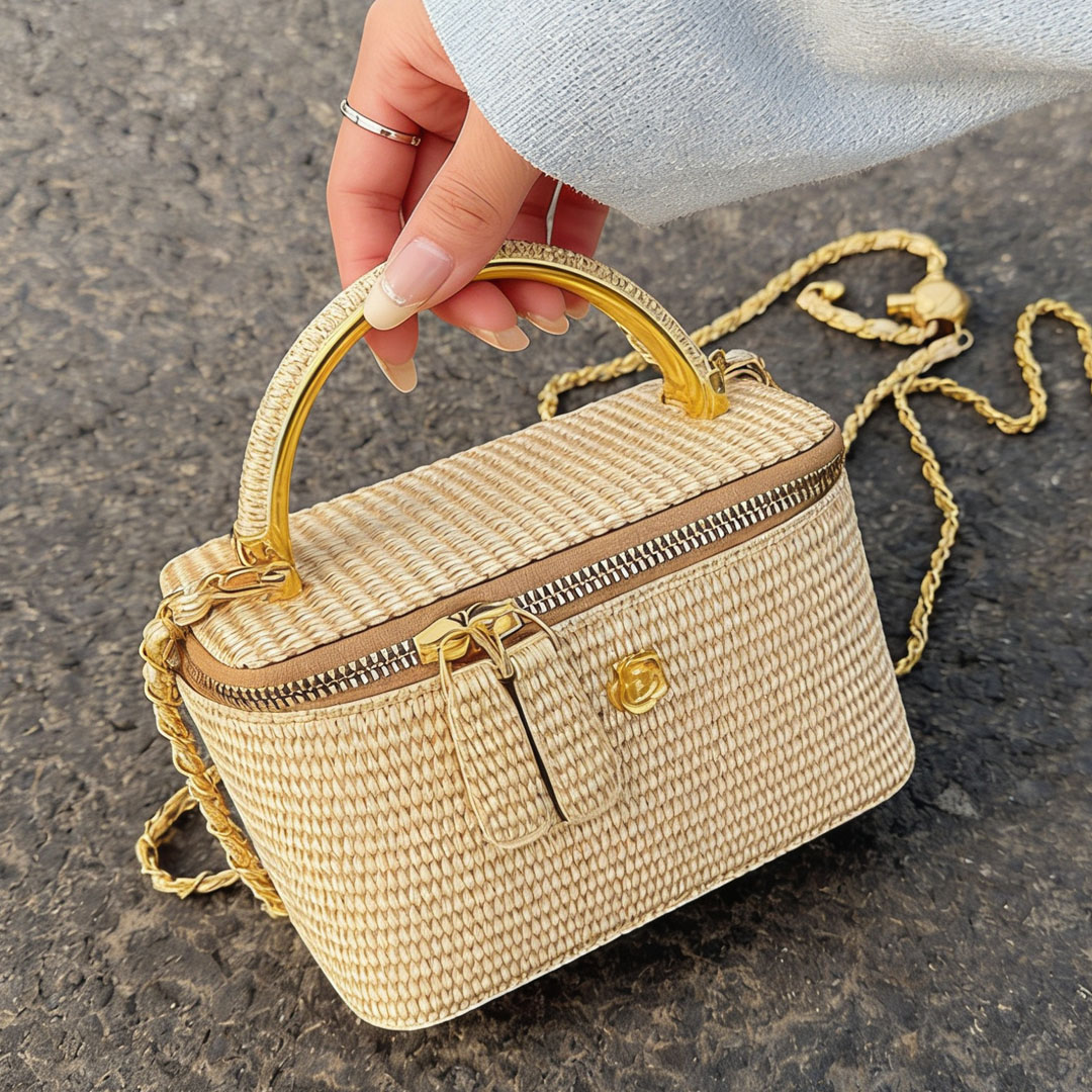2026 new woven pattern box bag - Women Bags Golden recension och pris